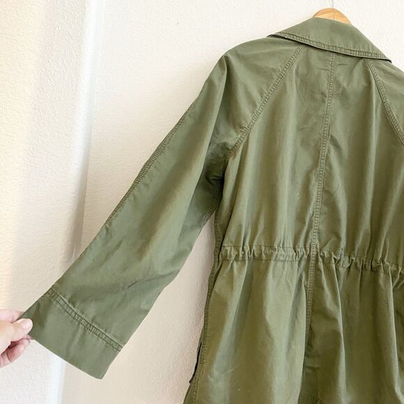 Gap Womens M Double Breasted‎ Military Style Collared Army Green Snap Jacket - Picture 10 of 12